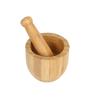 Brown Bamboo Mortar And Pestel Set