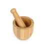 Brown Bamboo Mortar And Pestel Set