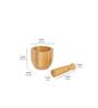 Brown Bamboo Mortar And Pestel Set