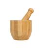 Brown Bamboo Mortar And Pestel Set