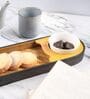 Brown Bamboo Oval Snacks Platter With Bowl
