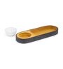 Brown Bamboo Oval Snacks Platter With Bowl