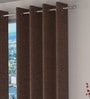 Brown Solid Jute 9 Ft Light Filtering Eyelet Door Curtain