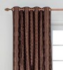 Brown Polyester Blackout 9 Feet Eyelet Curtain (Set of 2)