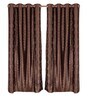 Brown Polyester Blackout 9 Feet Eyelet Curtain (Set of 2)