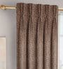 Brown Abstract Poly Cotton 5 Ft Semisheer Pinch Pleat Window Curtains (Set of 2)