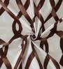 Brown Geometric Polyester 5 Ft Semisheer Eyelet Window Curtains (Set of 2)