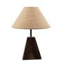 Brown Blended Fabric Shade Table Lamp With Brown Base