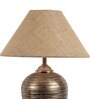 Daffodil Brown Blended Fabric Shade Night Lamp With Teracotta Base