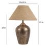 Daffodil Brown Blended Fabric Shade Night Lamp With Teracotta Base