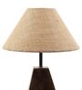 Brown Blended Fabric Shade Table Lamp With Brown Base