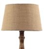 Castries Brown Blended Fabric Shade Night Lamp With Mango wood Base