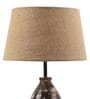 Brown Blended Fabric Shade Table Lamp With White And Brown Base