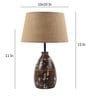 Brown Blended Fabric Shade Table Lamp With White And Brown Base