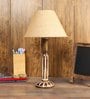 Bristol Brown Blended Fabric Shade Night Lamp With Mango wood Base