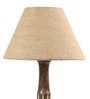 Bristol Brown Blended Fabric Shade Night Lamp With Mango wood Base