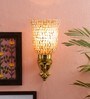 Brown Brass and Glass Wall Light