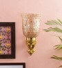 Brown Brass and Glass Wall Light