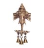 Brown Brass Ganesh Diwali Diyas With Bell Wall Hanging And Artifact