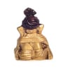 Gold Brass Lord Ganesha Playing Tabla Showpiece
