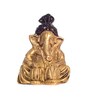 Gold Brass Lord Ganesha Playing Tabla Showpiece