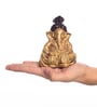 Gold Brass Lord Ganesha Playing Tabla Showpiece