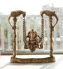 Gold Brass Lord Ganeshs On Peacock Jhoola (Swing)