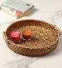 Brown Cane Serving Tray