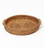 Brown Cane Serving Tray