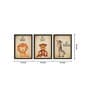 Wildlife Brown Canvas (Pack of 3) Kids Wall Art