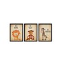 Wildlife Brown Canvas (Pack of 3) Kids Wall Art
