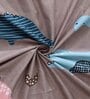 Brown Cartoon 300 TC Cotton Blend Double Bedsheet With 2 Pillow Covers