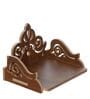 Brown Carved Design Laminated Wood Pooja Shelf