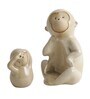 Brown Ceramic Ceramic Monkey Shape Garden Figurine