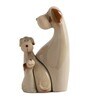 Brown Ceramic Family Shape Dog Animal Figurine