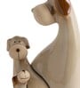 Brown Ceramic Family Shape Dog Animal Figurine