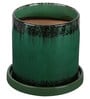 Green Ceramic Glazed Planter Pot