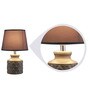 Brown Ceramic Shade Table Lamp with Gold Base