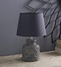 Brown Ceramic Shade Table Lamp with Gold Base