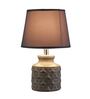 Brown Ceramic Shade Table Lamp with Gold Base