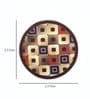 Brown Nylon Checkered 2.5 x 2.5 Feet Machine Made Carpet