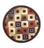 Brown Nylon Checkered 2.5 x 2.5 Feet Machine Made Carpet