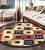 Brown Nylon Checkered 2.5 x 2.5 Feet Machine Made Carpet