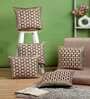 Brown Chenille Geometric Cushions & Pillows Cover (Set of 5)