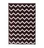 Brown Chenille Geometrical 4 x 6 Feet Machine Made Carpet