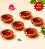 Brown Clay Decorative Clay Diyas Deepam Oil Lamps, Mitti Diya for Diwali (Set of 12)