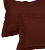 Brown 210TC Cotton stripe 1 Super King Bedsheet with 2 Pillow Covers