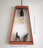 Roman Cement Brown Wood Hanging Light