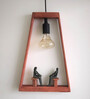 Roman Cement Brown Wood Hanging Light