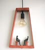 Roman Cement Brown Wood Hanging Light